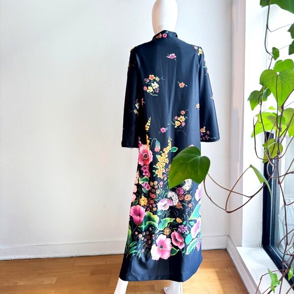 Vintage Second Glance A line Floral House Dress S - Picture 4 of 6